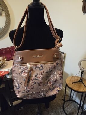 Fiorelli Tan Floral Crossbody Shoulder Bag